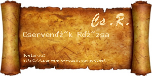 Cservenák Rózsa névjegykártya